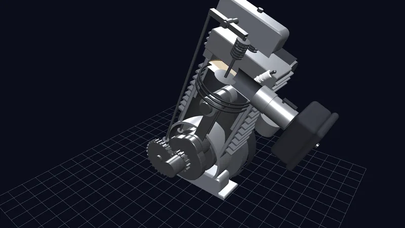 Motor im Schnitt — Honda GX160 (3D)