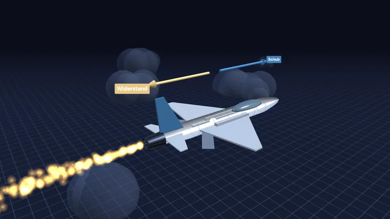 Düsenjet bis v_max (3D)