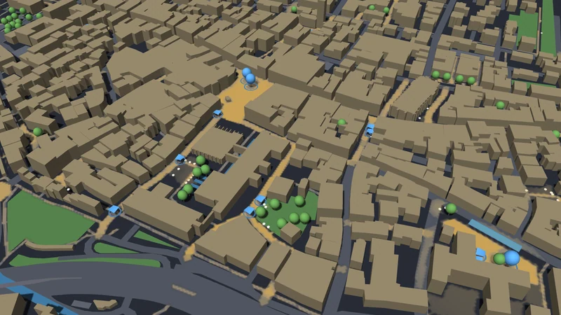 Maßnahmenkarte kühle Innenstadt (3D)