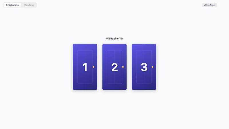 VisuApp „Ziegenproblem (Monty Hall)" — Vorschau
