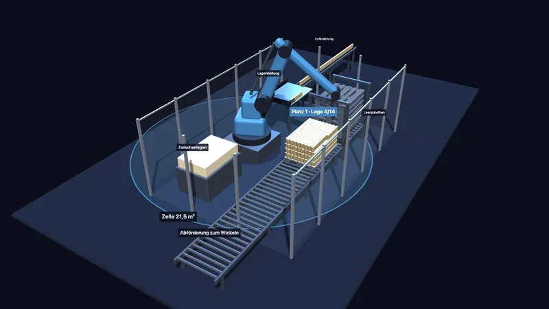 Palletising cell 3D