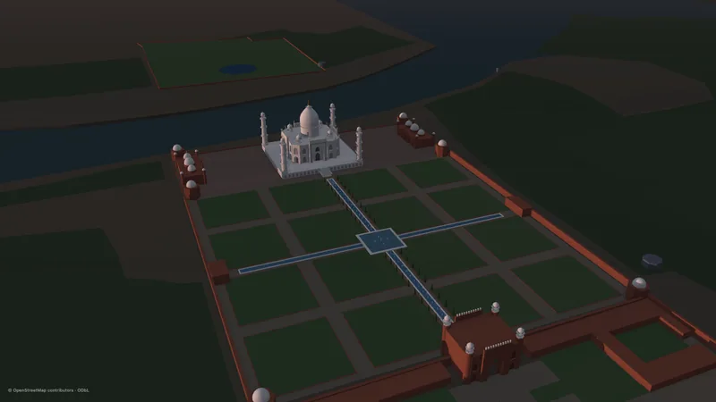 Taj Mahal — Raster, Symmetrie, Licht (3D)