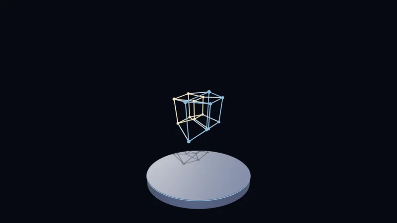 Tesserakt — Würfel der vierten Dimension (3D)