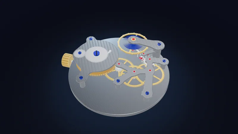 Watch movement — mechanical watch with lever escapement (3D)