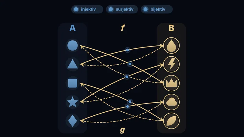 Zuordnungsmaschine: injektiv, surjektiv, bijektiv